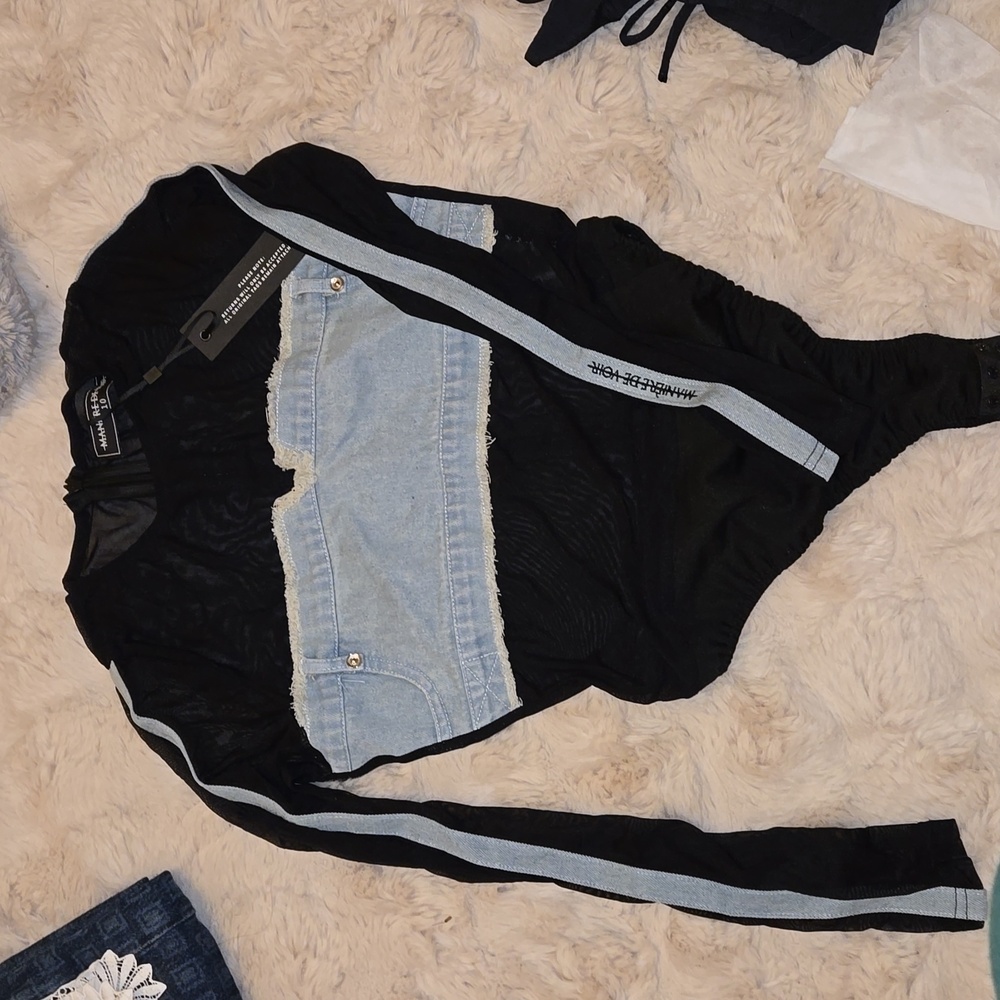 Mesh jean bodysuit